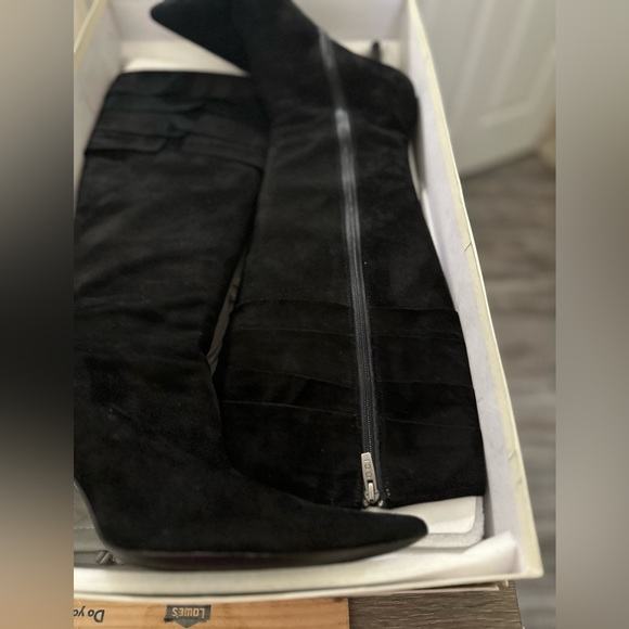 GCI black suede tall black boots very good condition - Picture 7 of 8